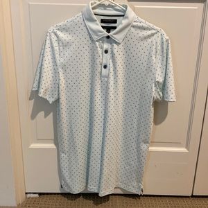Like New: Banana Republic Polo - Mint Green with Navy Dots - Soft - Size M.